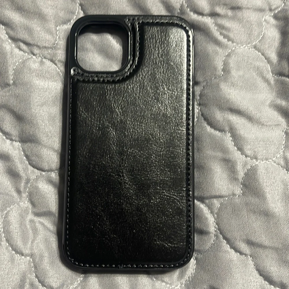 New IPhone 13 black leather Id case